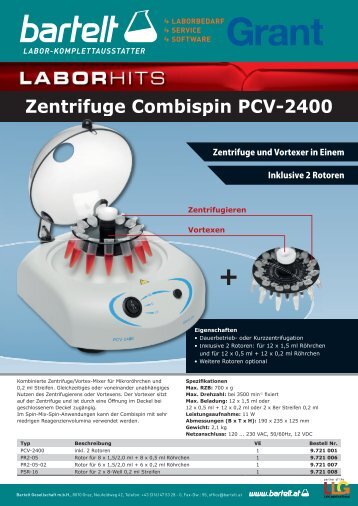 Grant Zentrifuge Combi-spin PCV 2400