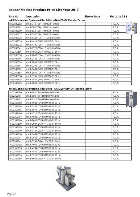 BeaconMedaes Product Price List 2017 - Ed1 1 LR