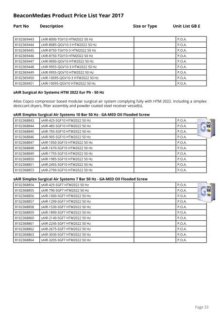 BeaconMedaes Product Price List 2017 - Ed1 1 LR