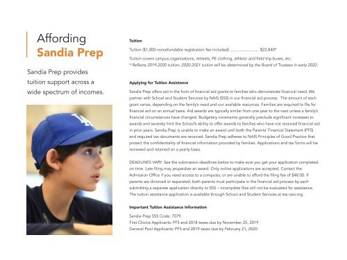 Sandia Prep Admission Viewbook 2020 - 2021