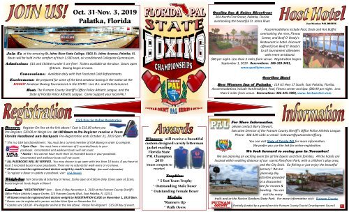 2019 Florida PAL State Boxing Championship Boxer Flyer