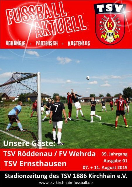 07. + 11. 08.2019 - Stadionzeitung Röddenau + Wehrda + Ernsthausen