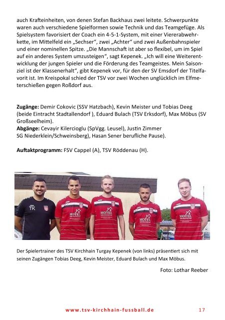 07. + 11. 08.2019 - Stadionzeitung Röddenau + Wehrda + Ernsthausen