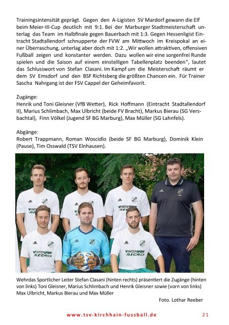 07. + 11. 08.2019 - Stadionzeitung Röddenau + Wehrda + Ernsthausen