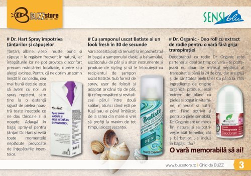 BuzzStore - Campanie Sensiblu Summer - 2019-07 - GHID DE BUZZ - WEB