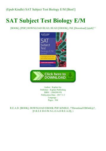 (Epub Kindle) SAT Subject Test Biology EM [Best!]