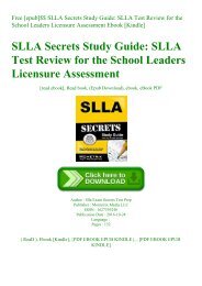 Free [epub]$$ SLLA Secrets Study Guide SLLA Test Review for the School Leaders Licensure Assessment Ebook [Kindle]