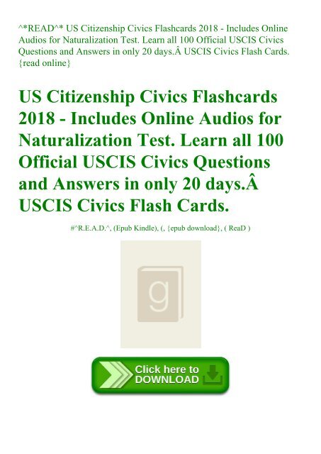 Civics Test 2018 Flashcards