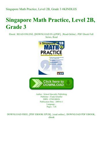 (READ PDF EBOOK) Singapore Math Practice  Level 2B  Grade 3 #KINDLE$