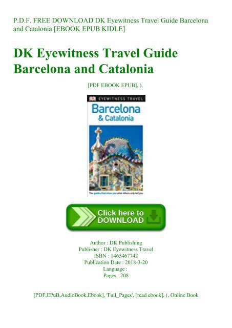 Eyewitness Travel Guides Barcelona And Catalonia