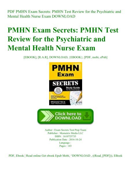 READ PDF PMHN Exam Secrets PMHN Test Review for the Psychiatric and Mental Health Nurse Exam DOWNLOAD
