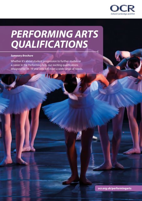 Performing Arts Qualifications Summary Brochure