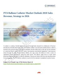PTA Balloon Catheter Market Outlook 2018 Sales Revenue, Strategy to 2026