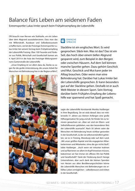 2019 SOMMER / LEBENSHILFE FREISING / TAUSENDFÜSSLER-MAGAZIN