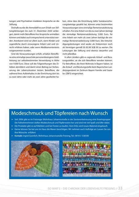 2019 SOMMER / LEBENSHILFE FREISING / TAUSENDFÜSSLER-MAGAZIN