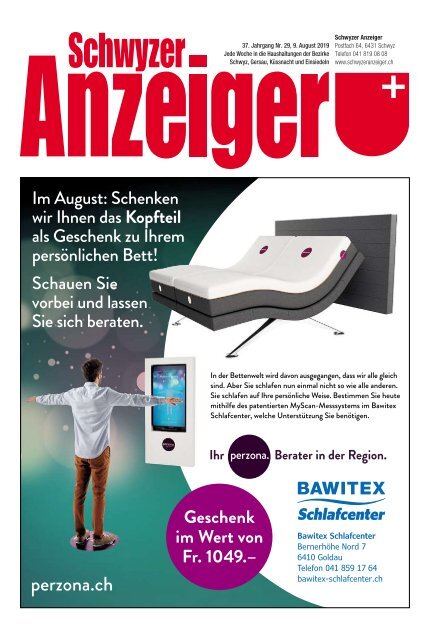 Schwyzer Anzeiger – Woche 32 – 9. August 2019