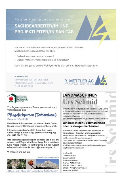 Schwyzer Anzeiger – Woche 32 – 9. August 2019