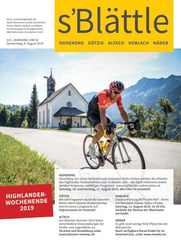 s'Blättle Nr. 32 - Do, 8. August 2019