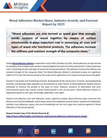 Wood Adhesives Market Share, Industry Growth, and Forecast Report by 2025