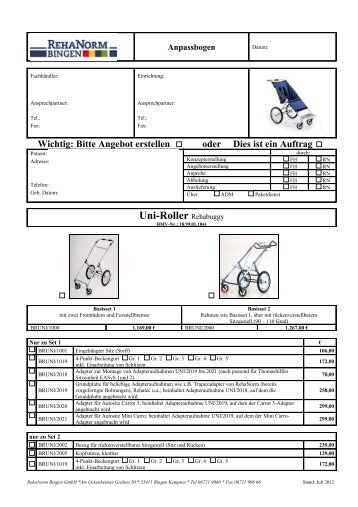 Uni-Roller Rehabuggy - RehaNorm Bingen GmbH