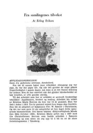 Fra samlingens tilvekst (1966)