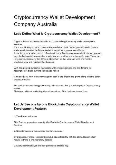 wallet for cryptocurrency australia
