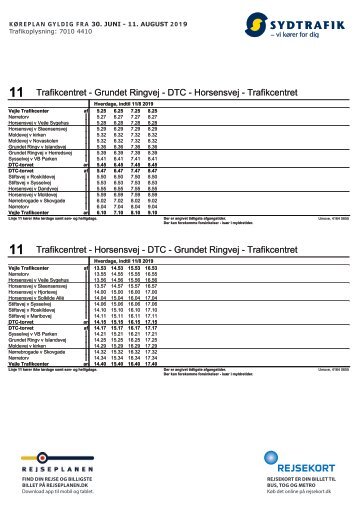 11 Vejle Trafikcenter - DTC | Gyldig 30.06.19 | Sydtrafik