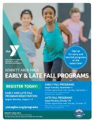 Kennett Area YMCA Fall Program Guide - 2019