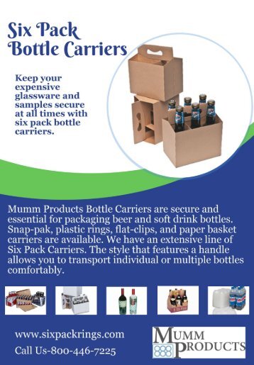 Six Pack Bottle Carriers