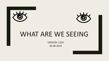 What We Are Seeing 1.024