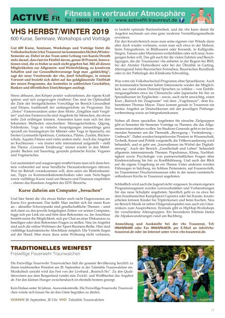 Traunreuter Stadtblatt September 2019