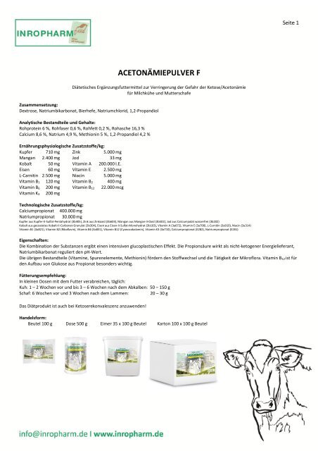 INROPHARM Tierarzt Produkte - Wiederkäuer