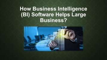 What is Business Intelligence Software & How it helps large business?