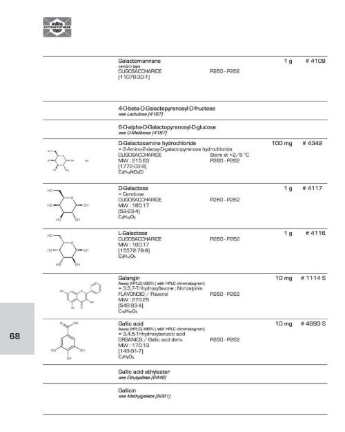 EXTRASYNTHESE D-L List of Plant Based Natural Reference Standards (part 2/4)