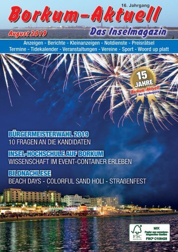 August 2019   Borkum-Aktuell - Das Inselmagazin