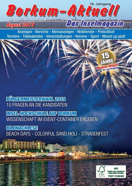 August 2019 Borkum-Aktuell - Das Inselmagazin