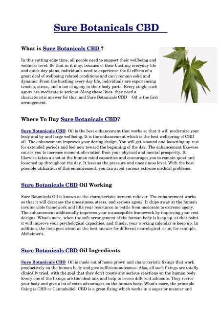 Don't Waste Time! 9 Facts Until You Reach Your Sure Botanicals Cbd