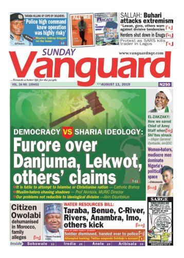 11082019 - Democracy vs Sharia Ideology : Furore  over Danjuma , Lekwot, others cliam