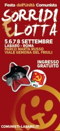 Festa dell'Unità Comunista 2019 -  Il Depliant