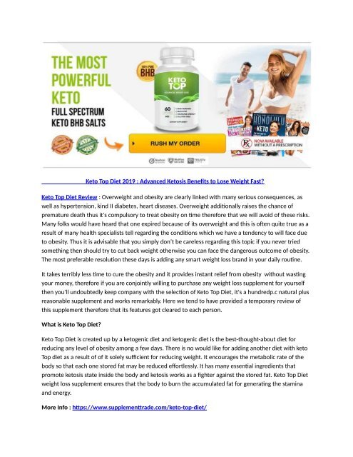 Keto Top Diet Reviews : Burn Fat To Get Higher Energy Level