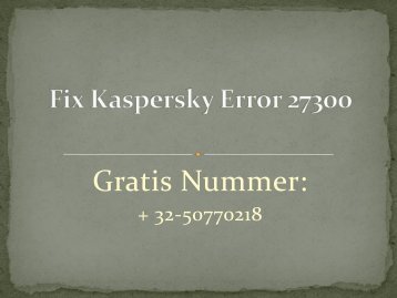 Fix Kaspersky Error 27300?