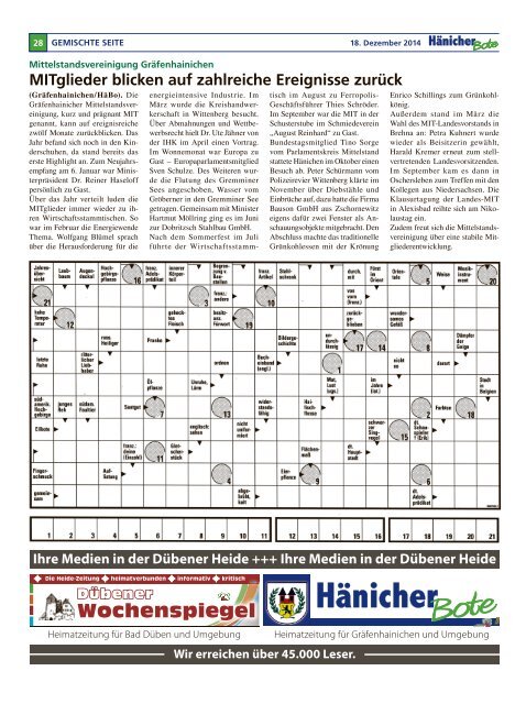 Hänicher Bote | Dezember-Ausgabe 2014