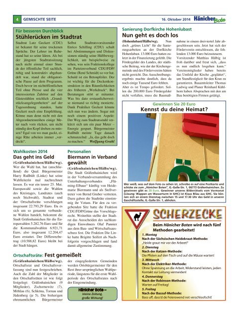 Hänicher Bote | Oktober-Ausgabe 2014