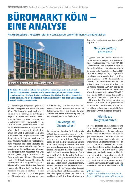 Die Wirtschaft Köln Ausgabe 05 / 2019