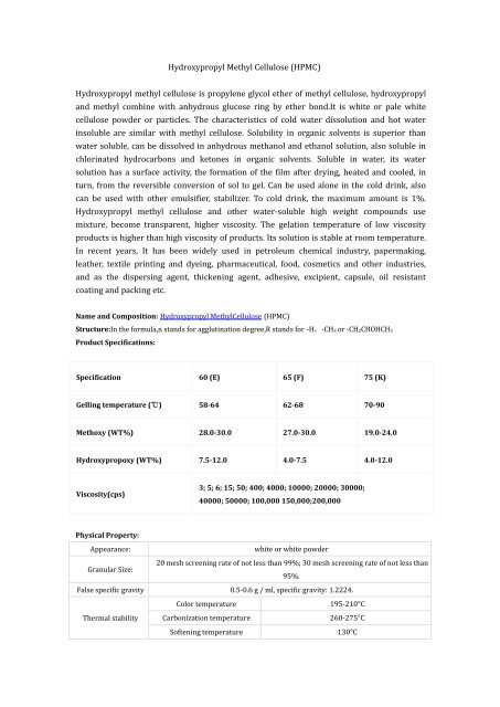 Hydroxypropyl-MethylCellulose-HPMC-MSDS