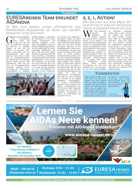 EURESAreisen Kreuzfahrt-Post - Ausgabe 02/2019