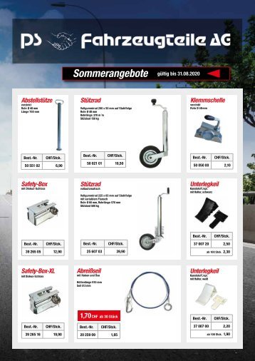 PS Fahrzeugteile Aktionsliste August 2019