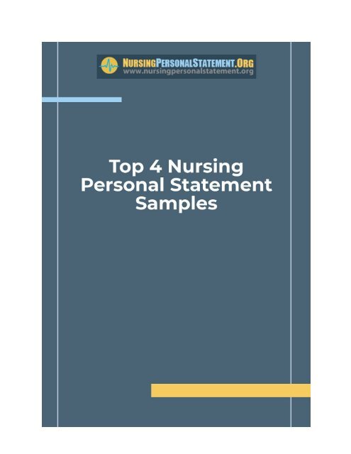 nursing job application personal statement examples uk
