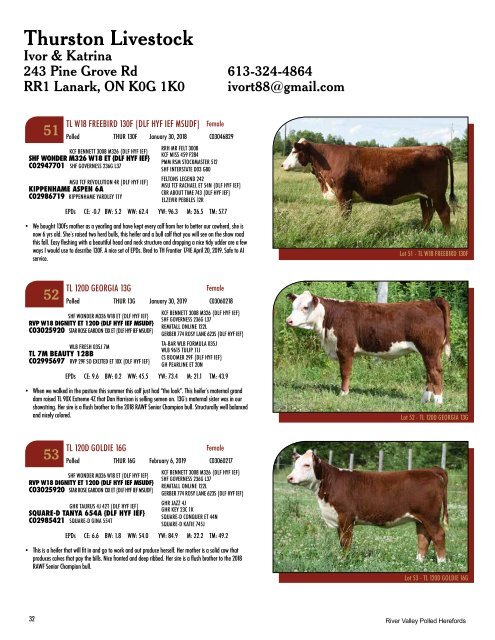 River Valley Genetic Designs Catalogue