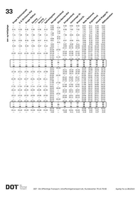 Samlet buskøreplan for DOT | Gyldig fra 12. august 2019